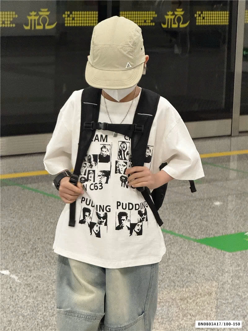 ÁO THUN TRẮNG IN HÌNH PUPDDING