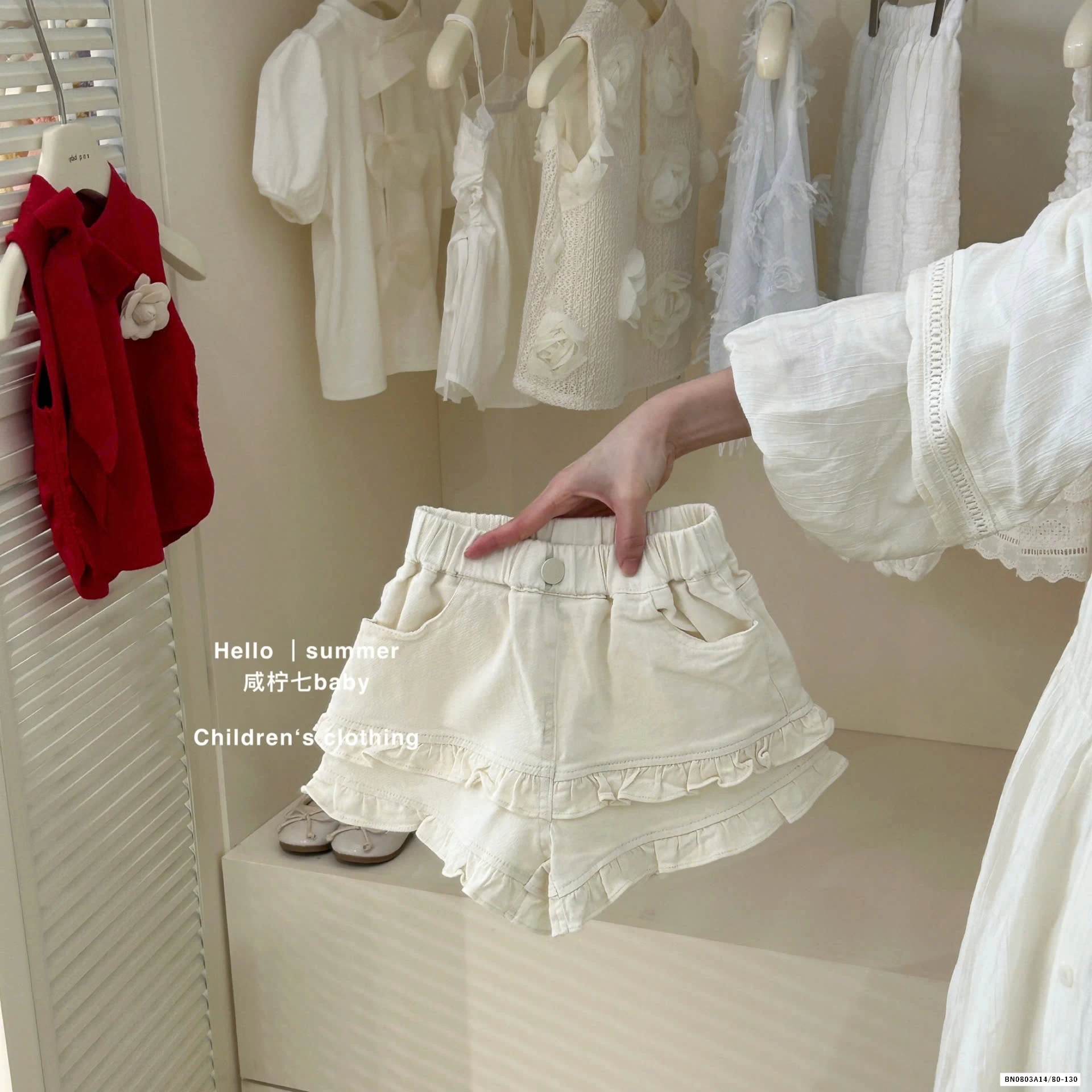 SÉT ÁO ĐỎ MIX SHORT TRẮNG