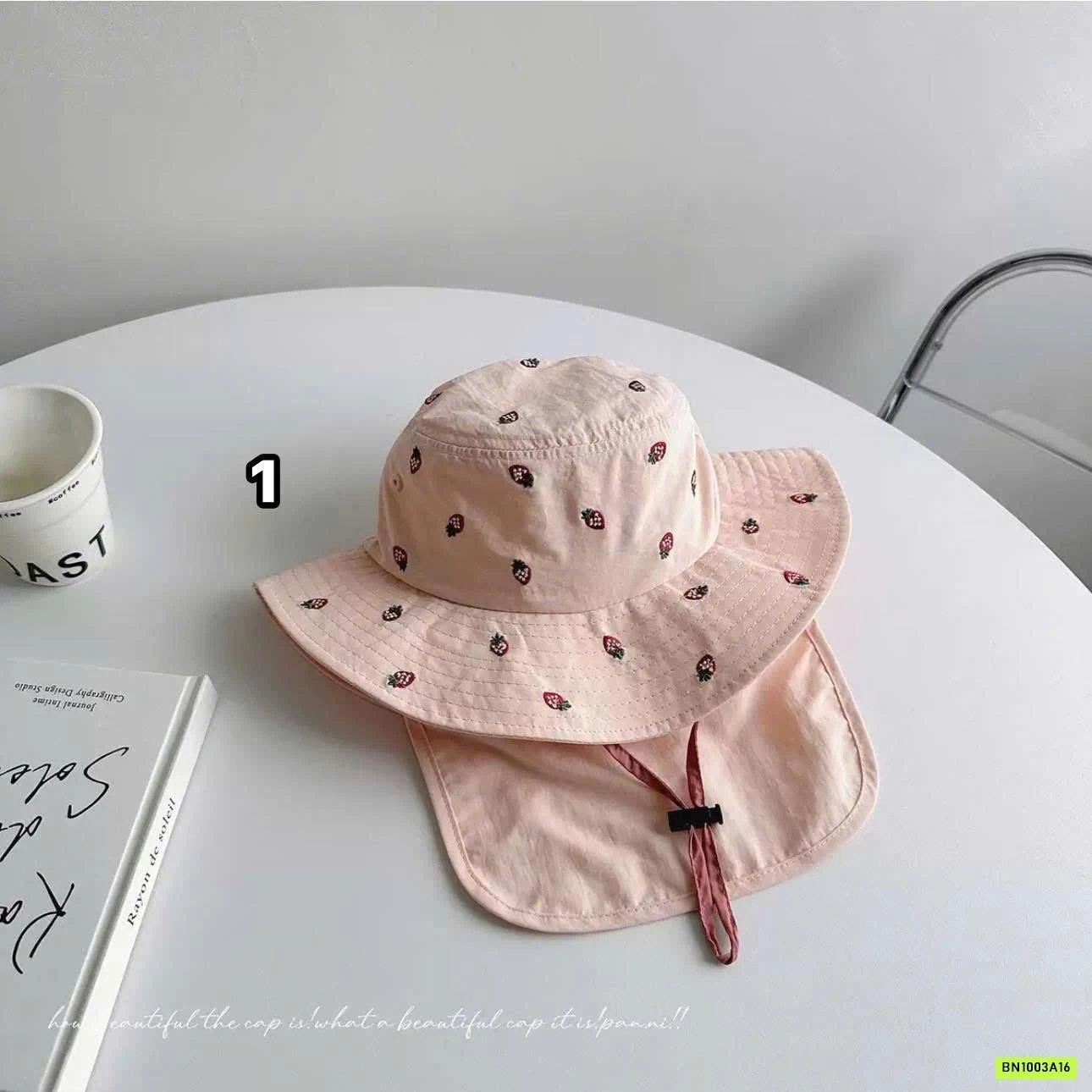 MŨ CHỐNG NẮNG KÈM VẠT CHE THÊU