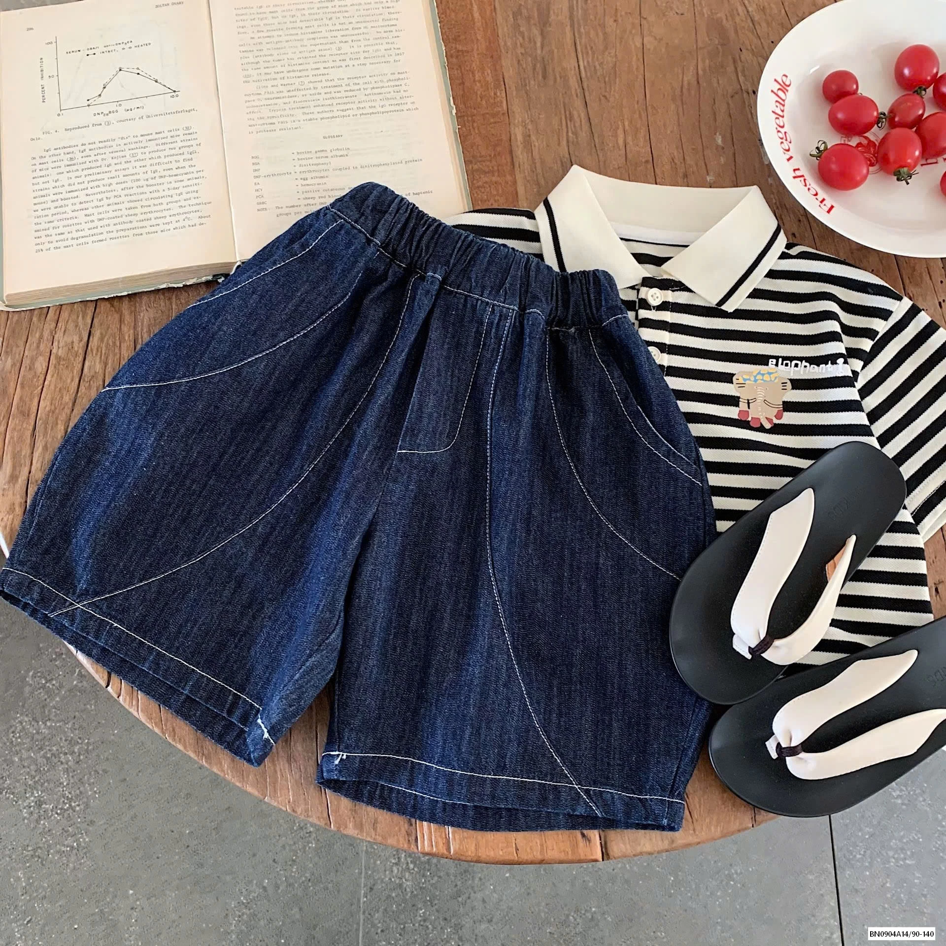 QUẦN BÍ JEANS VIỀN CHỈ NỔI