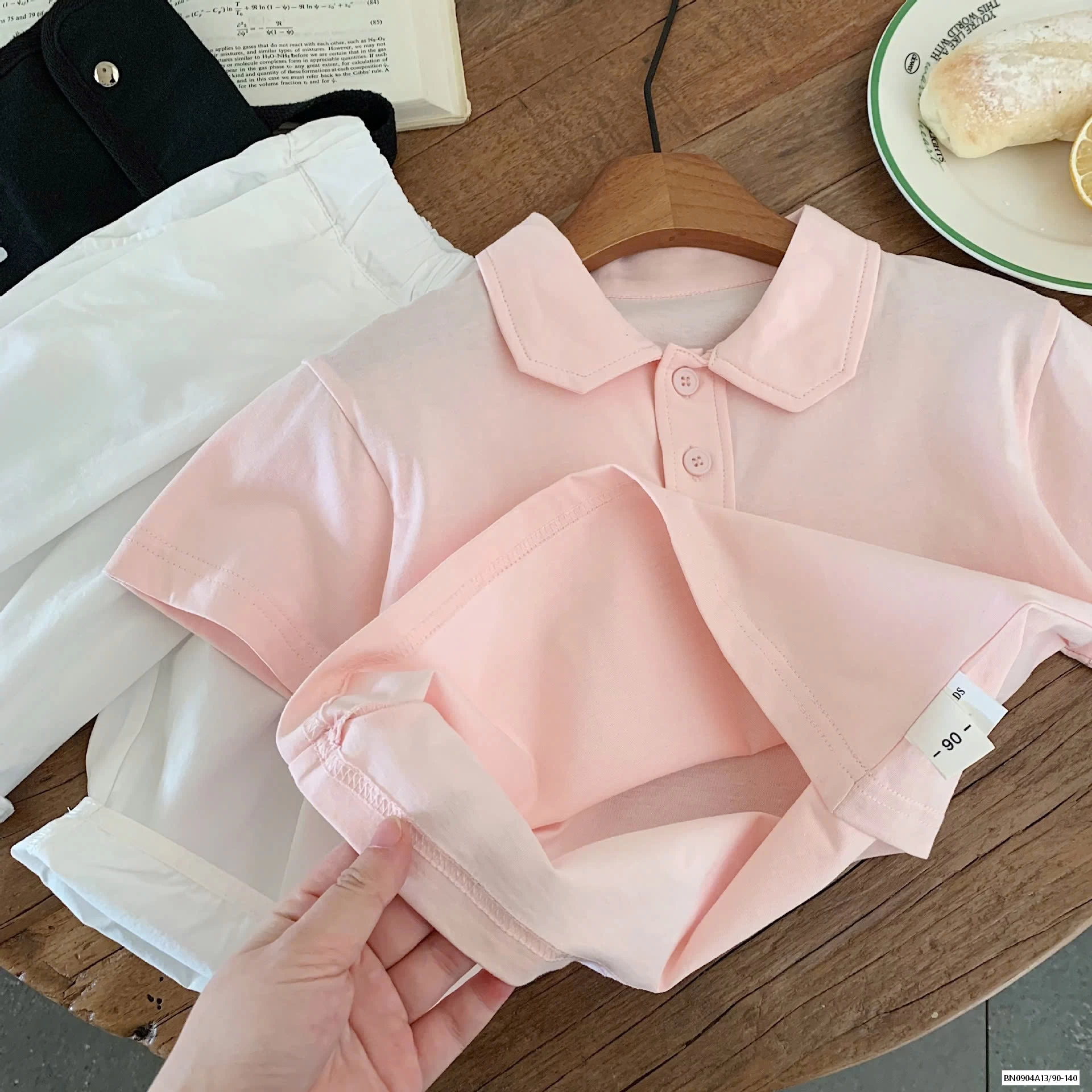 SÉT POLO HỒNG MIX SHORT TRẮNG