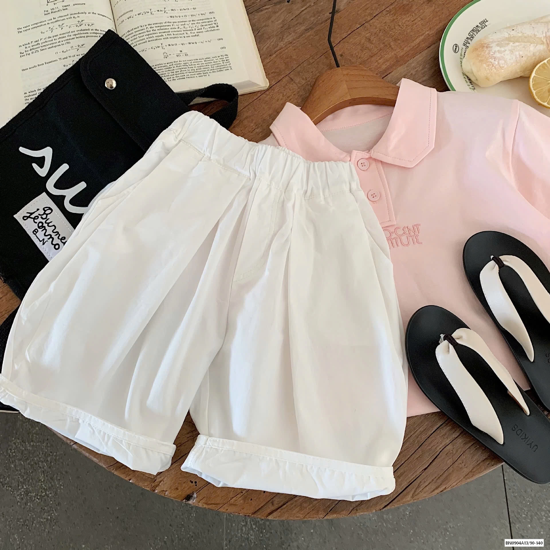 SÉT POLO HỒNG MIX SHORT TRẮNG