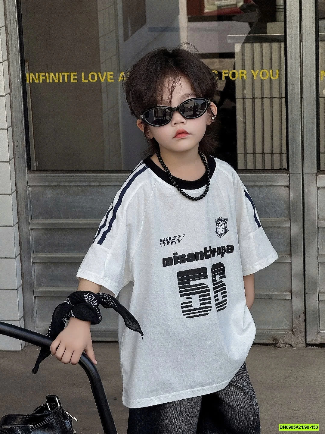 ÁO SỐ 56 MIX JEANS BẠC MÀU