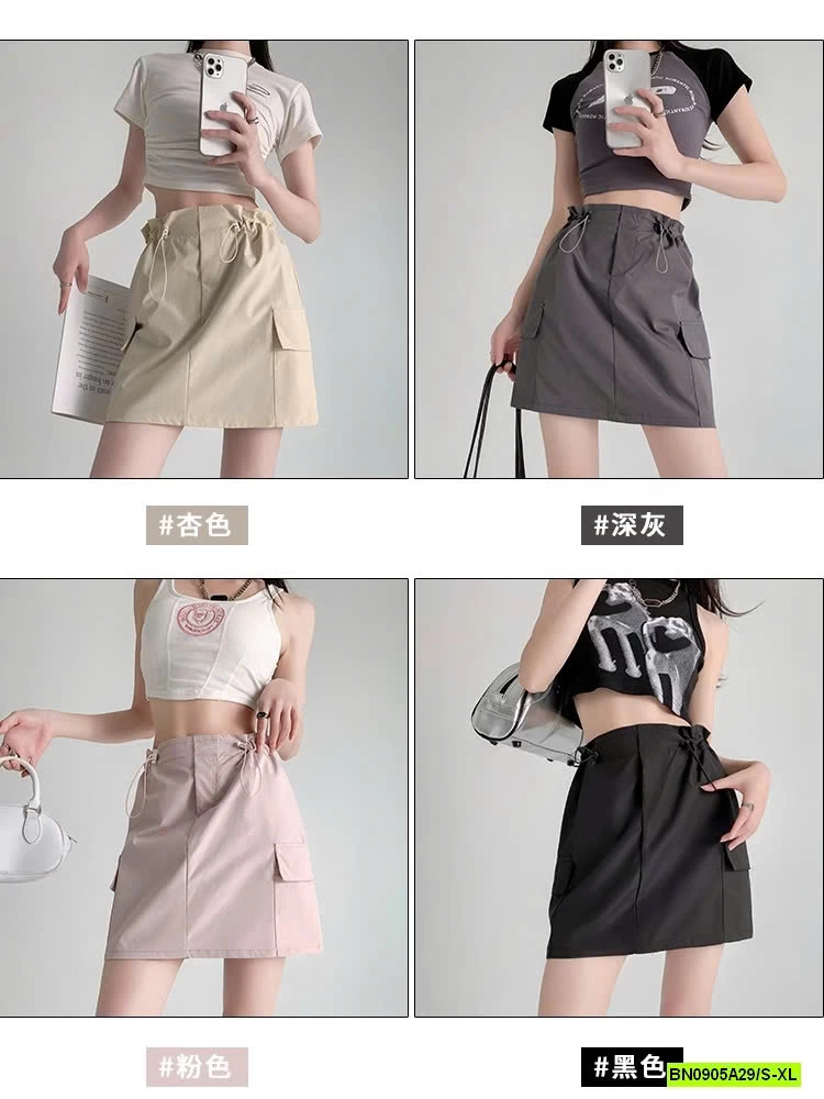 CHÂN VÁY CHỮ A RÚT EO