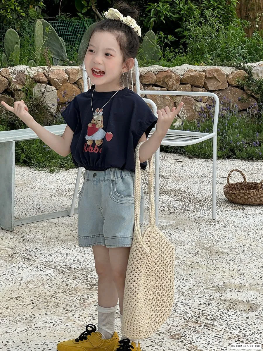 QUẦN SHORT JEAN CẠP CHUN BẠC MÀU