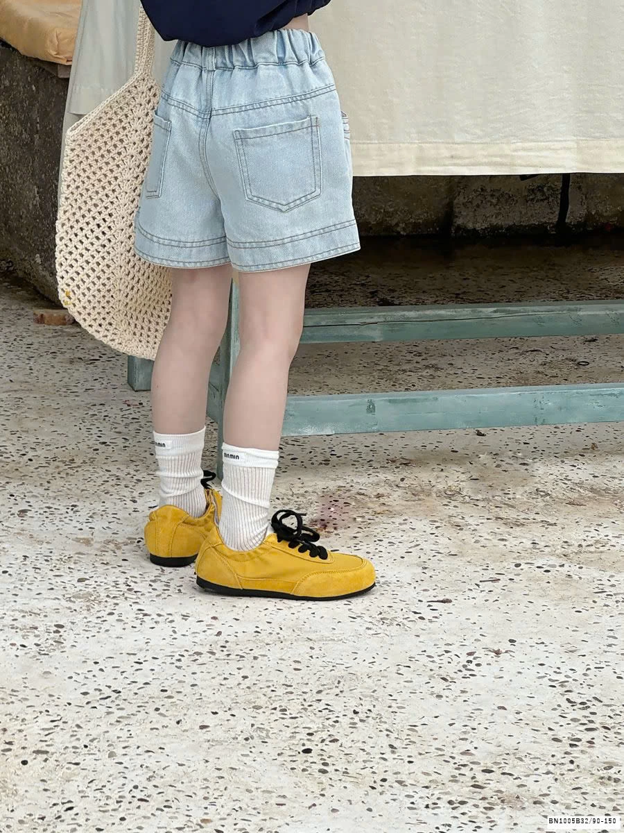 QUẦN SHORT JEAN CẠP CHUN BẠC MÀU