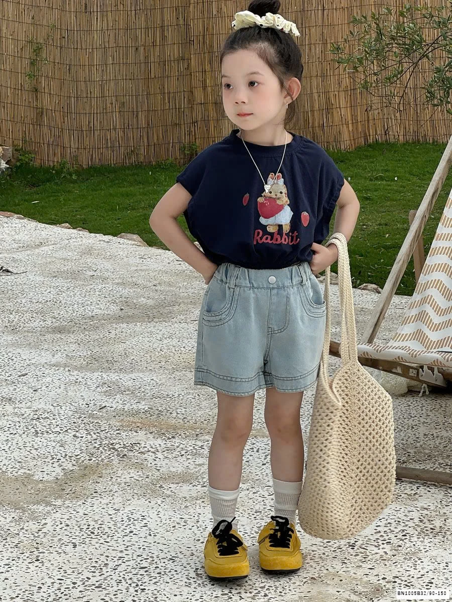 QUẦN SHORT JEAN CẠP CHUN BẠC MÀU