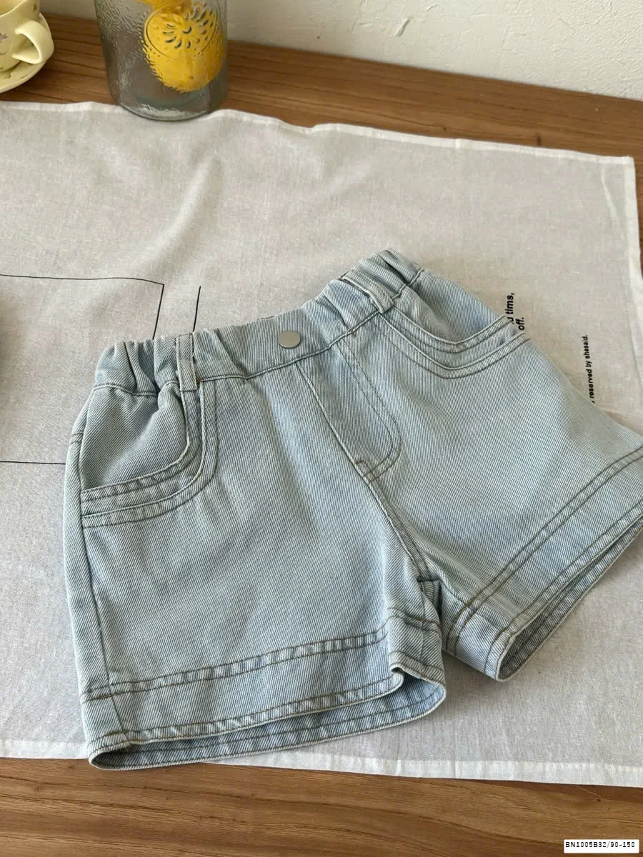 QUẦN SHORT JEAN CẠP CHUN BẠC MÀU
