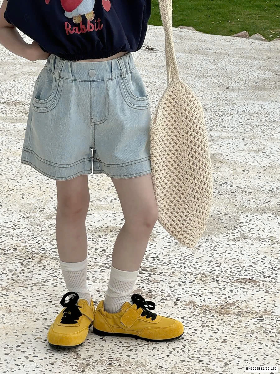 QUẦN SHORT JEAN CẠP CHUN BẠC MÀU