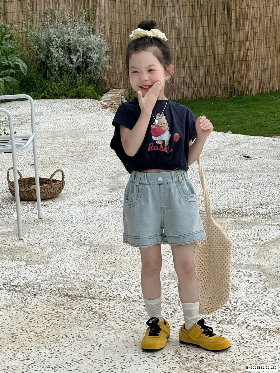 QUẦN SHORT JEAN CẠP CHUN BẠC MÀU