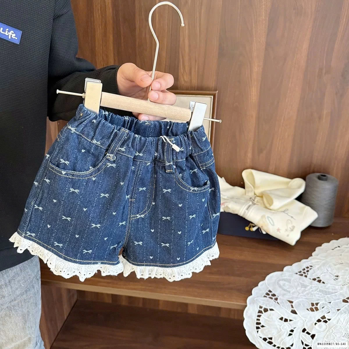 QUẦN SHORT VIỀN REN CHO BÉ GÁI