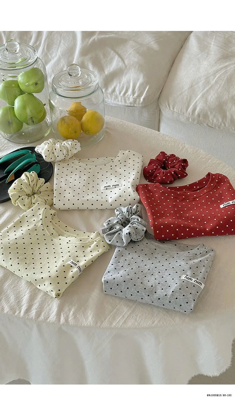 ÁO THUN CHẤM BI RÚT EO