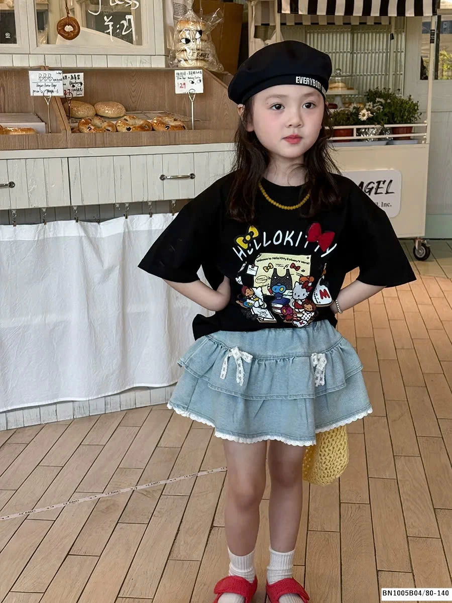 ÁO THUN HELLO KITTY BÉ GÁI