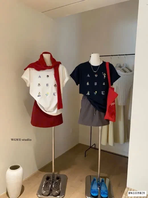 ÁO PHÔNG CỔ TRÒN HOẠ TIẾT WGWE