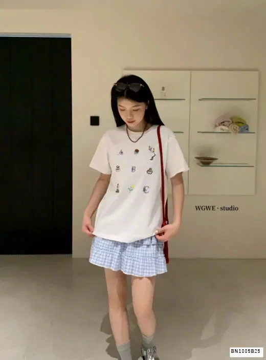 ÁO PHÔNG CỔ TRÒN HOẠ TIẾT WGWE