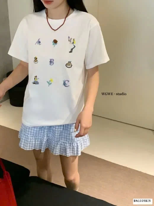 ÁO PHÔNG CỔ TRÒN HOẠ TIẾT WGWE