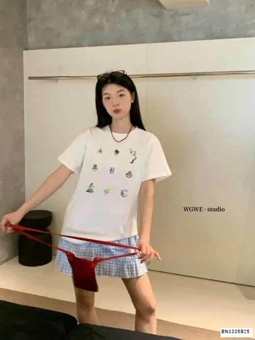 ÁO PHÔNG CỔ TRÒN HOẠ TIẾT WGWE