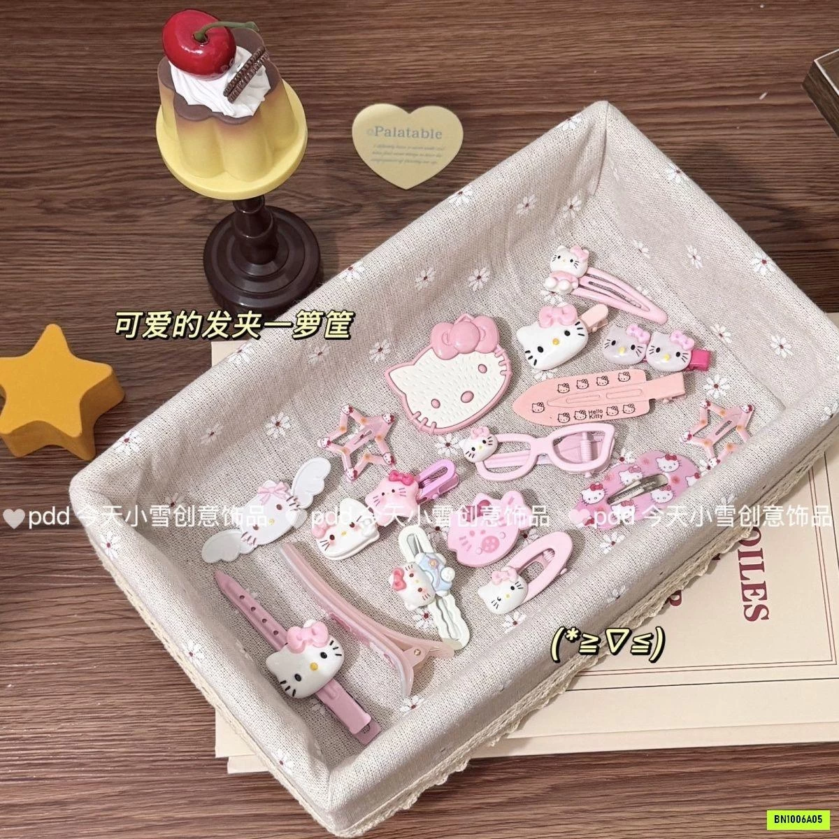 SET 16 KẸP HỒNG KITTY