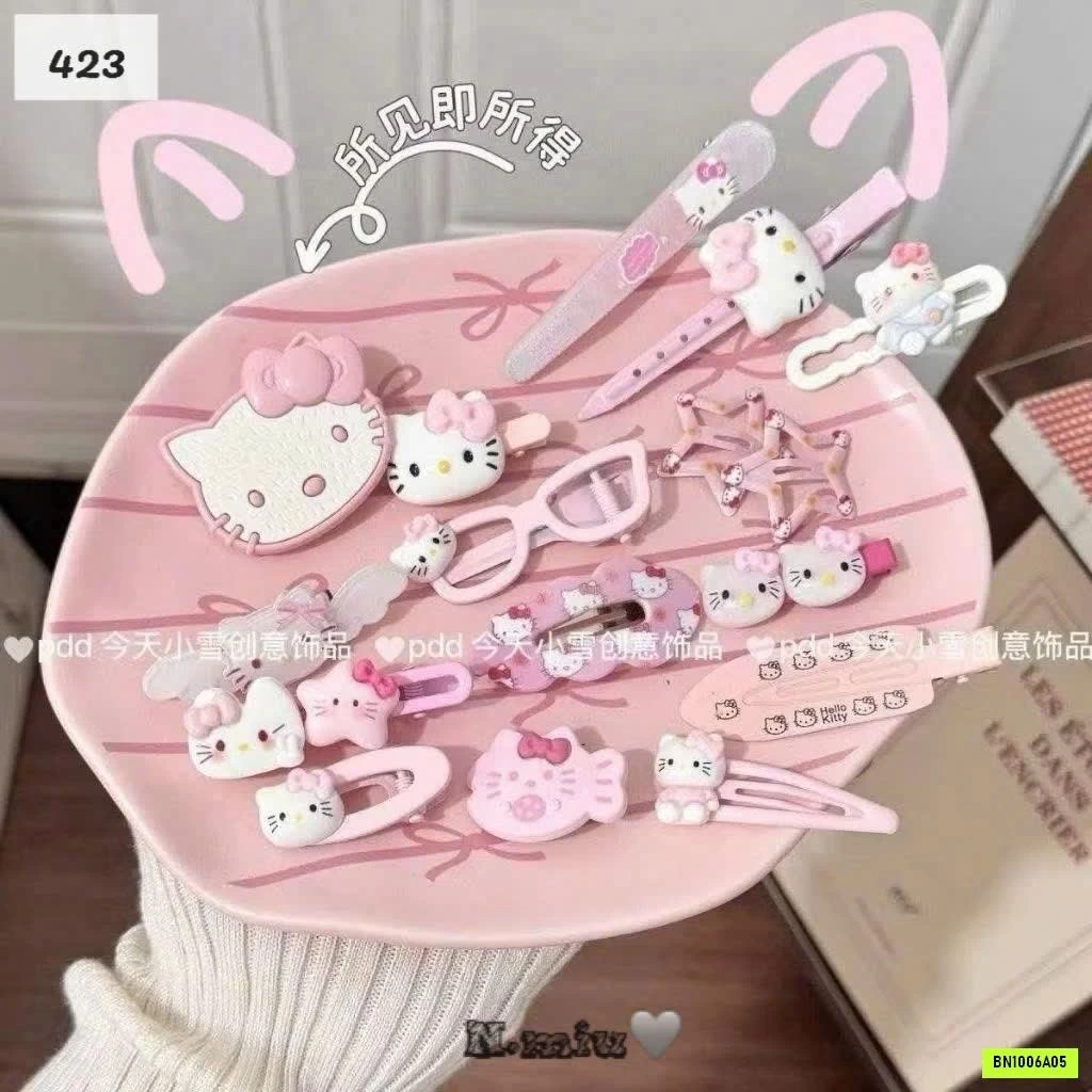 SET 16 KẸP HỒNG KITTY