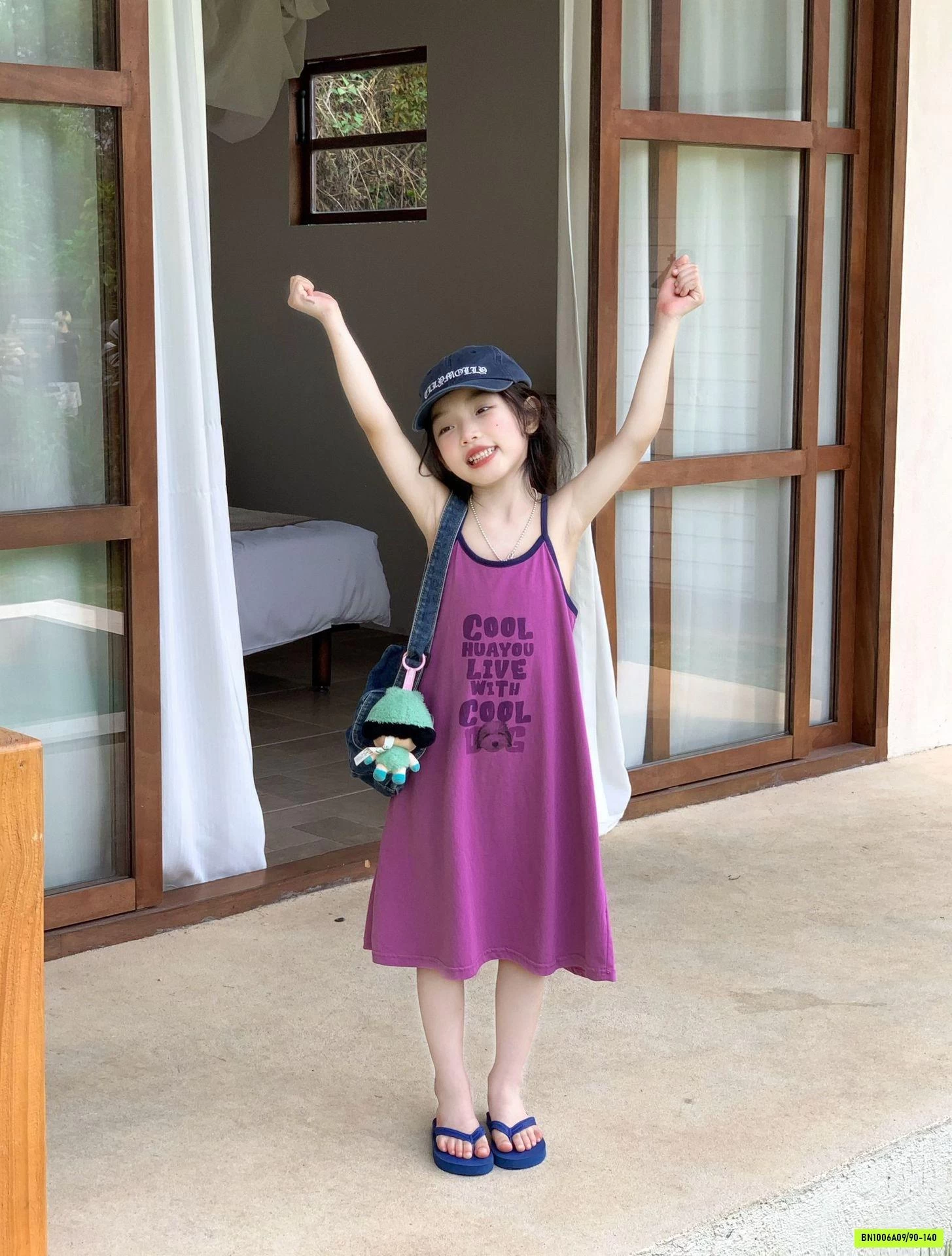 ĐẦM COTTON 2 DÂY TÍM