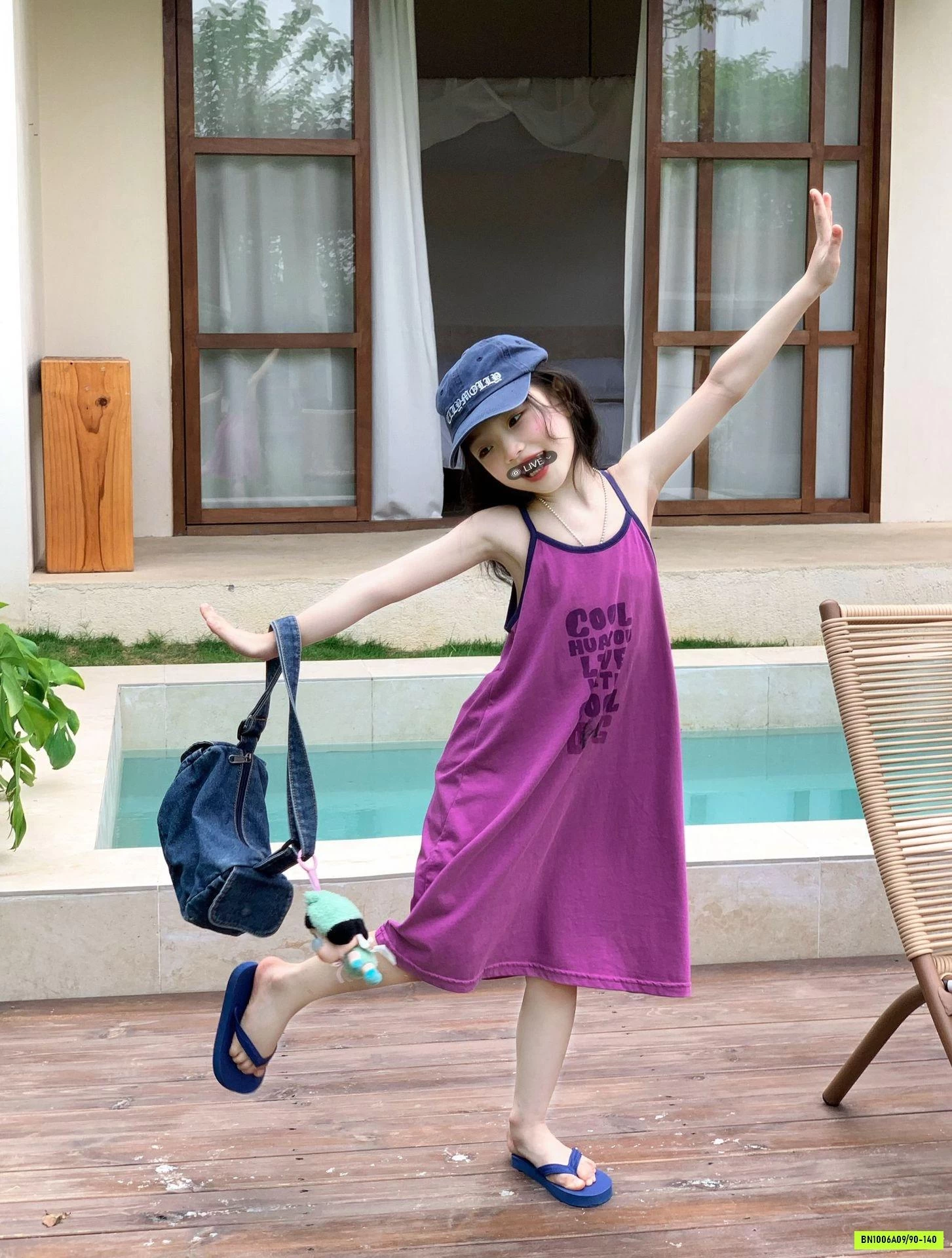 ĐẦM COTTON 2 DÂY TÍM