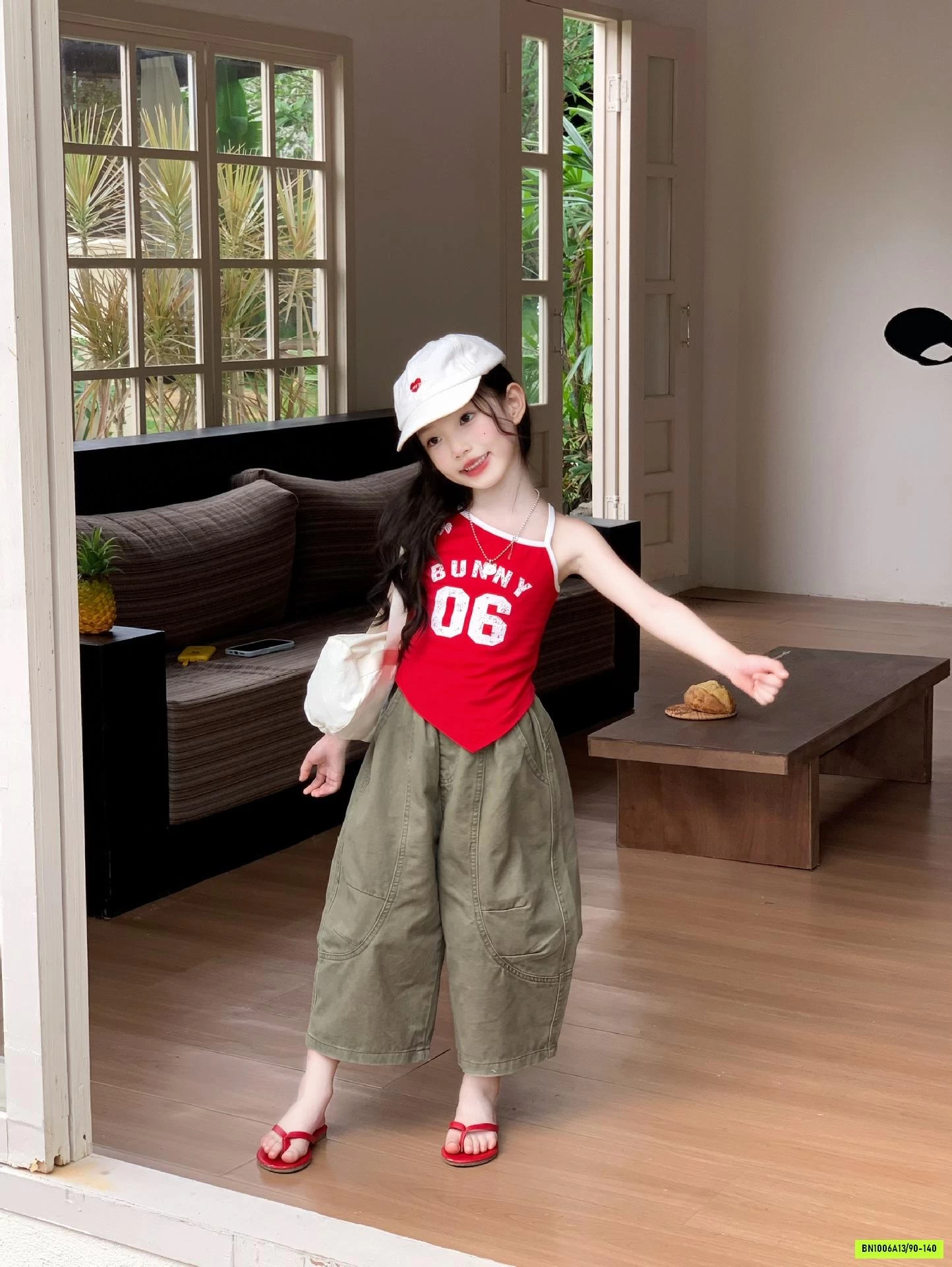 ÁO 2 DÂY ĐỎ MIX BAGGY RÊU