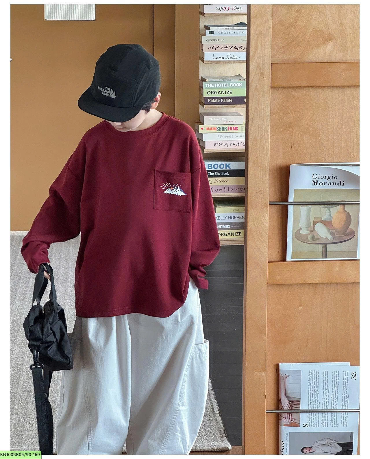 ÁO  THUN DÀI TAY TÚI NGỰC IN HÌNH AOAOKIDS AQ6003