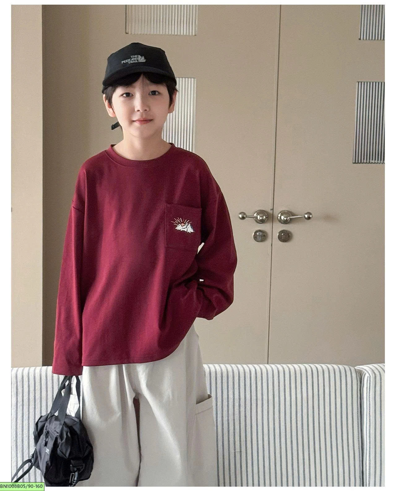 ÁO  THUN DÀI TAY TÚI NGỰC IN HÌNH AOAOKIDS AQ6003