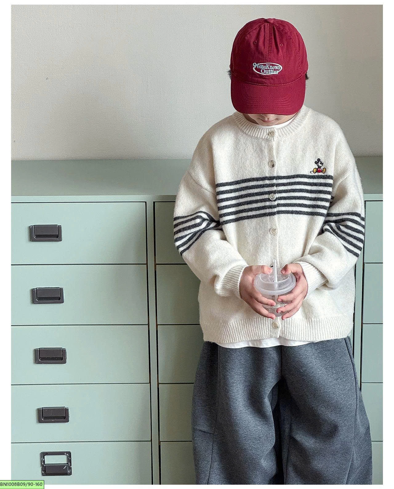 ÁO LEN KẺ NGANG MICKEY AOAOKIDS AQ6076