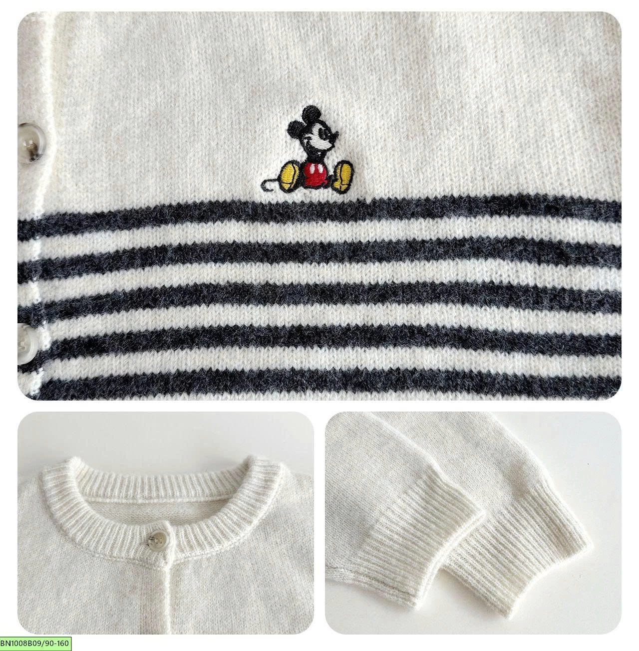 ÁO LEN KẺ NGANG MICKEY AOAOKIDS AQ6076