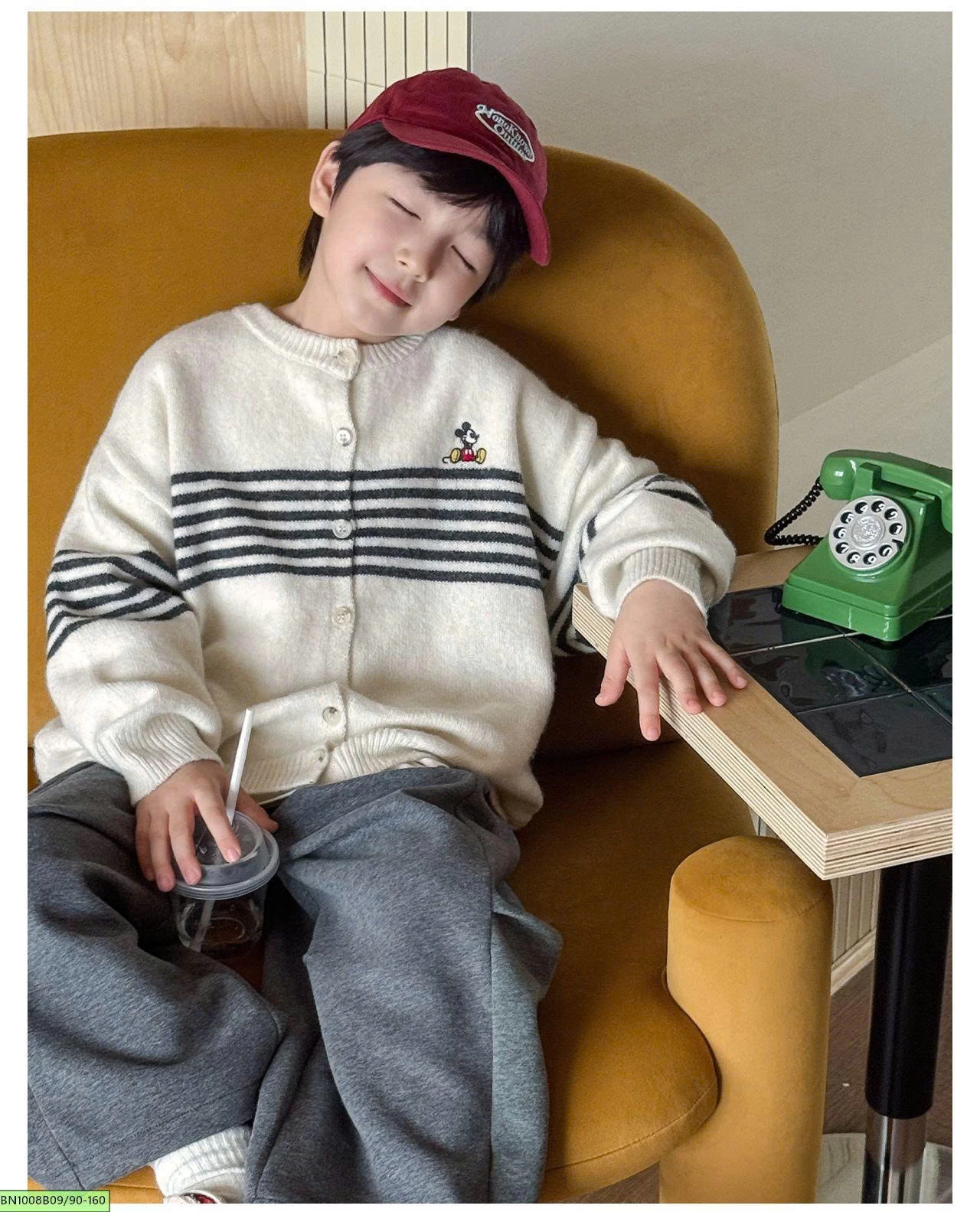 ÁO LEN KẺ NGANG MICKEY AOAOKIDS AQ6076