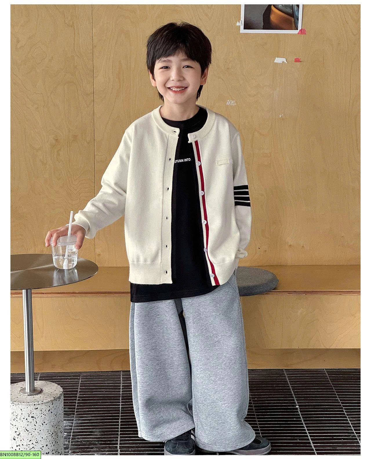 ÁO CARDIGAN LEN TAY SỌC  AOAOKIDS AQ6015