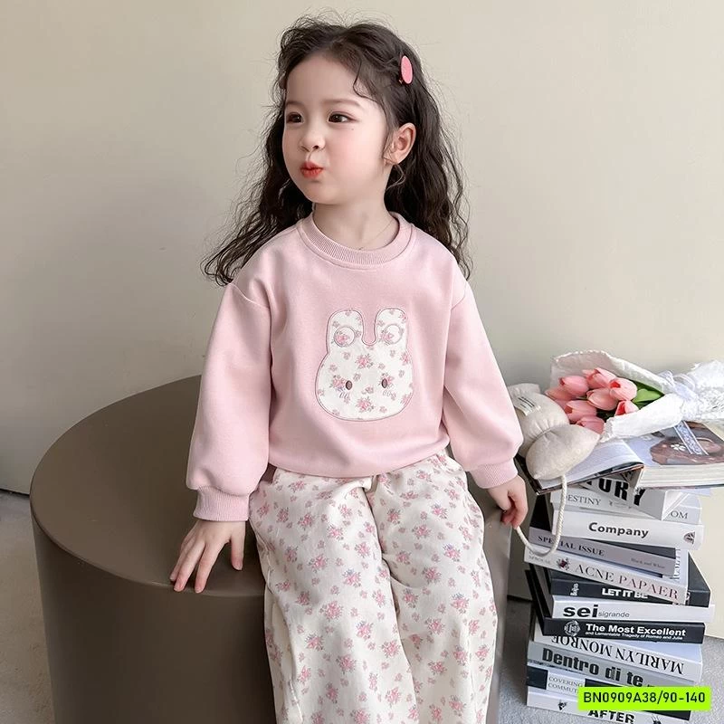 SÉT NỈ HỒNG QUẦN HOA NHÍ