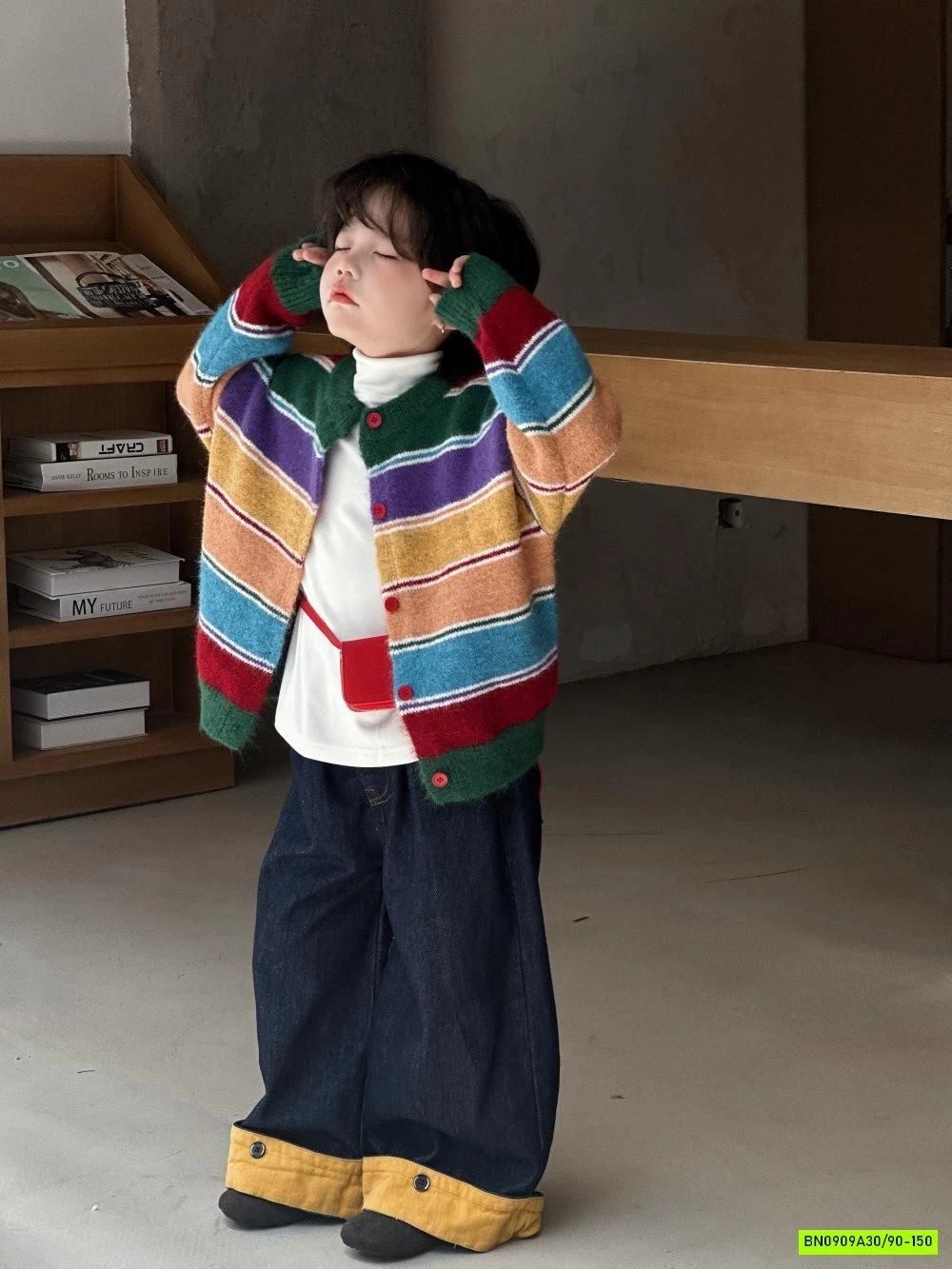 KHOÁC LEN KẺ NGANG SẮC MÀU