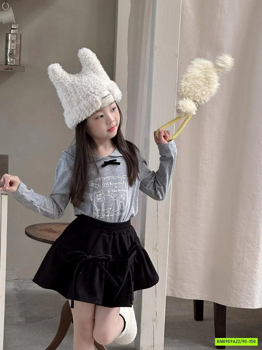 ÁO NỈ CỔ SEN NƠ