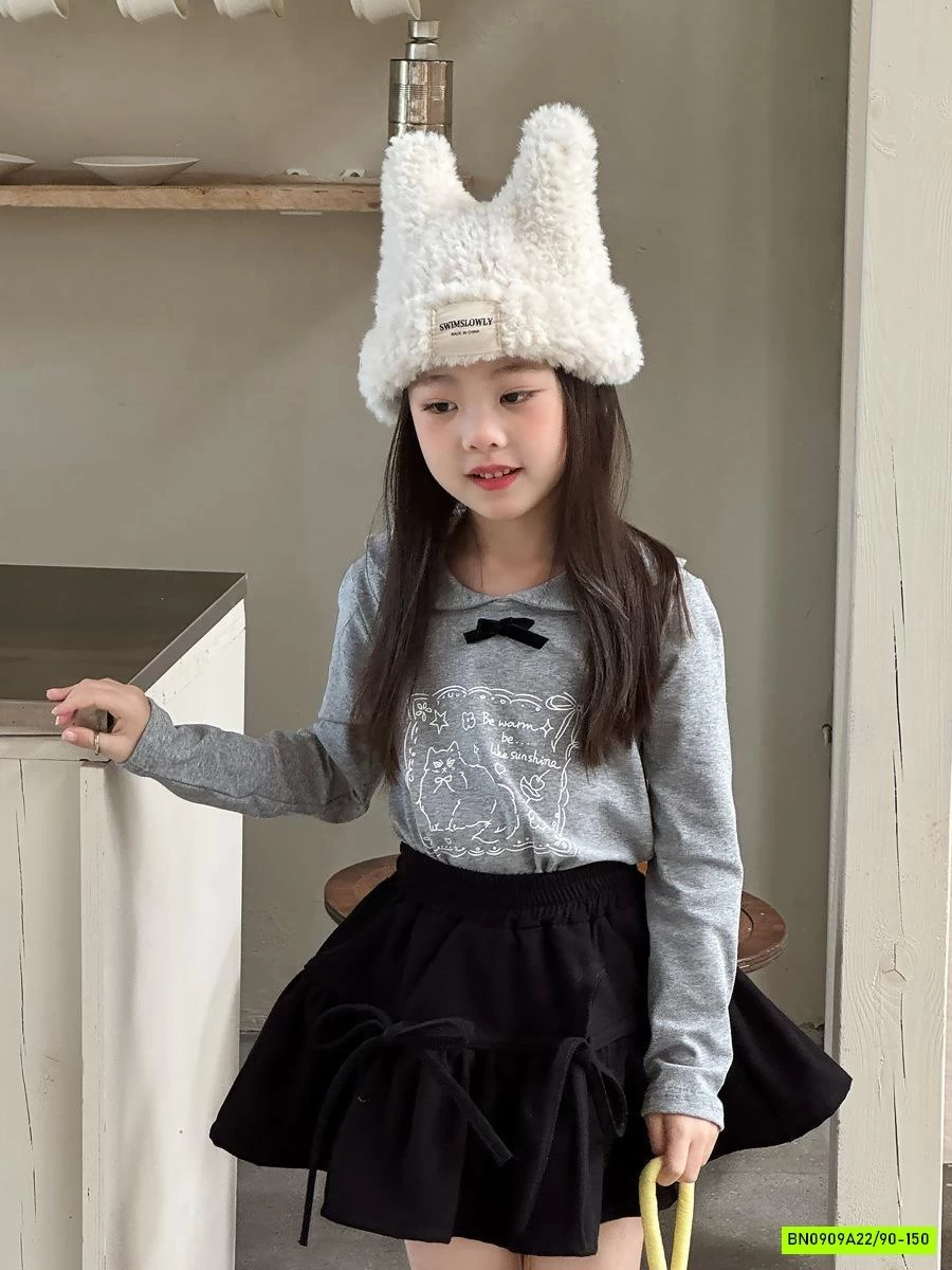 ÁO NỈ CỔ SEN NƠ