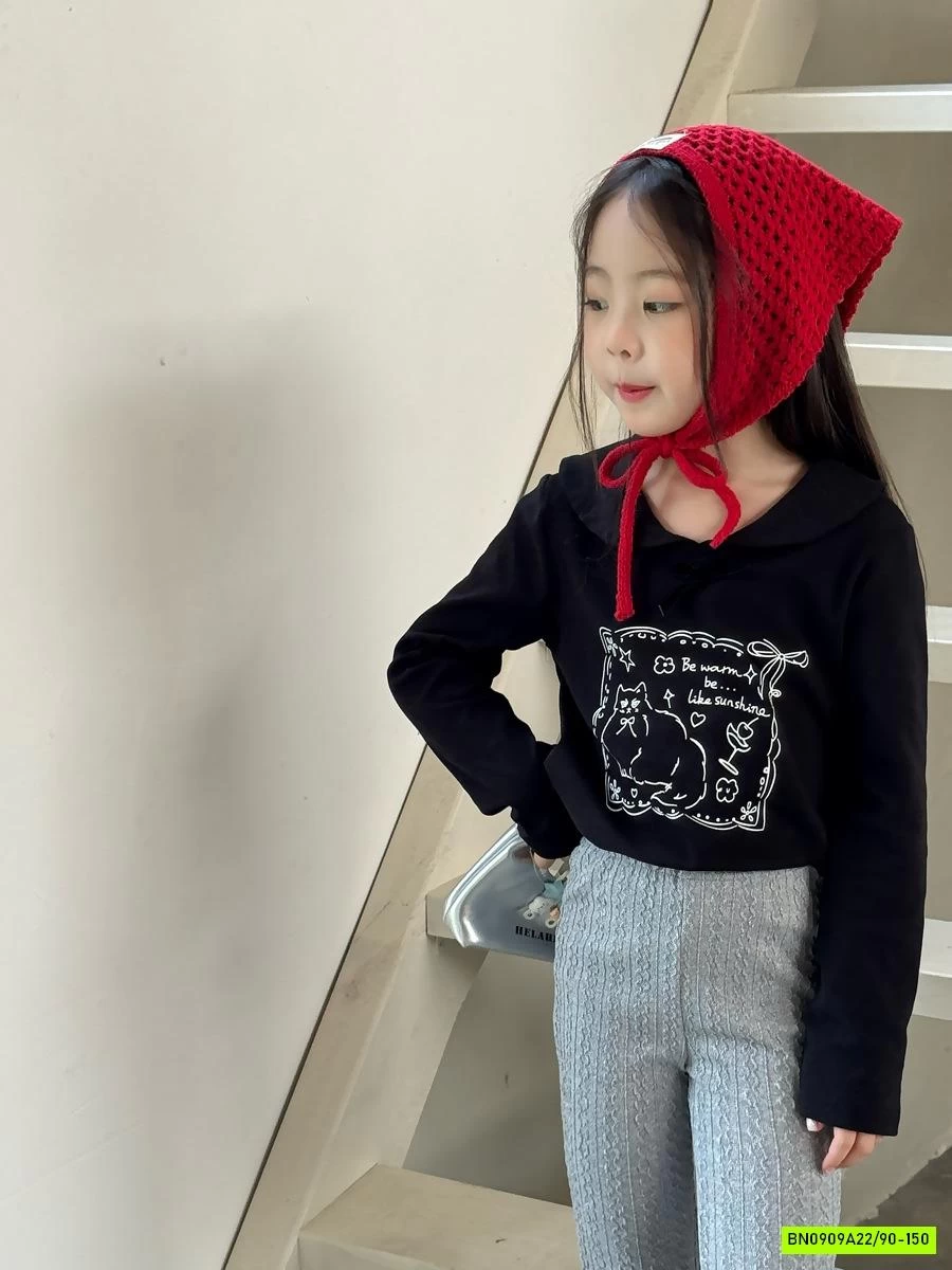 ÁO NỈ CỔ SEN NƠ