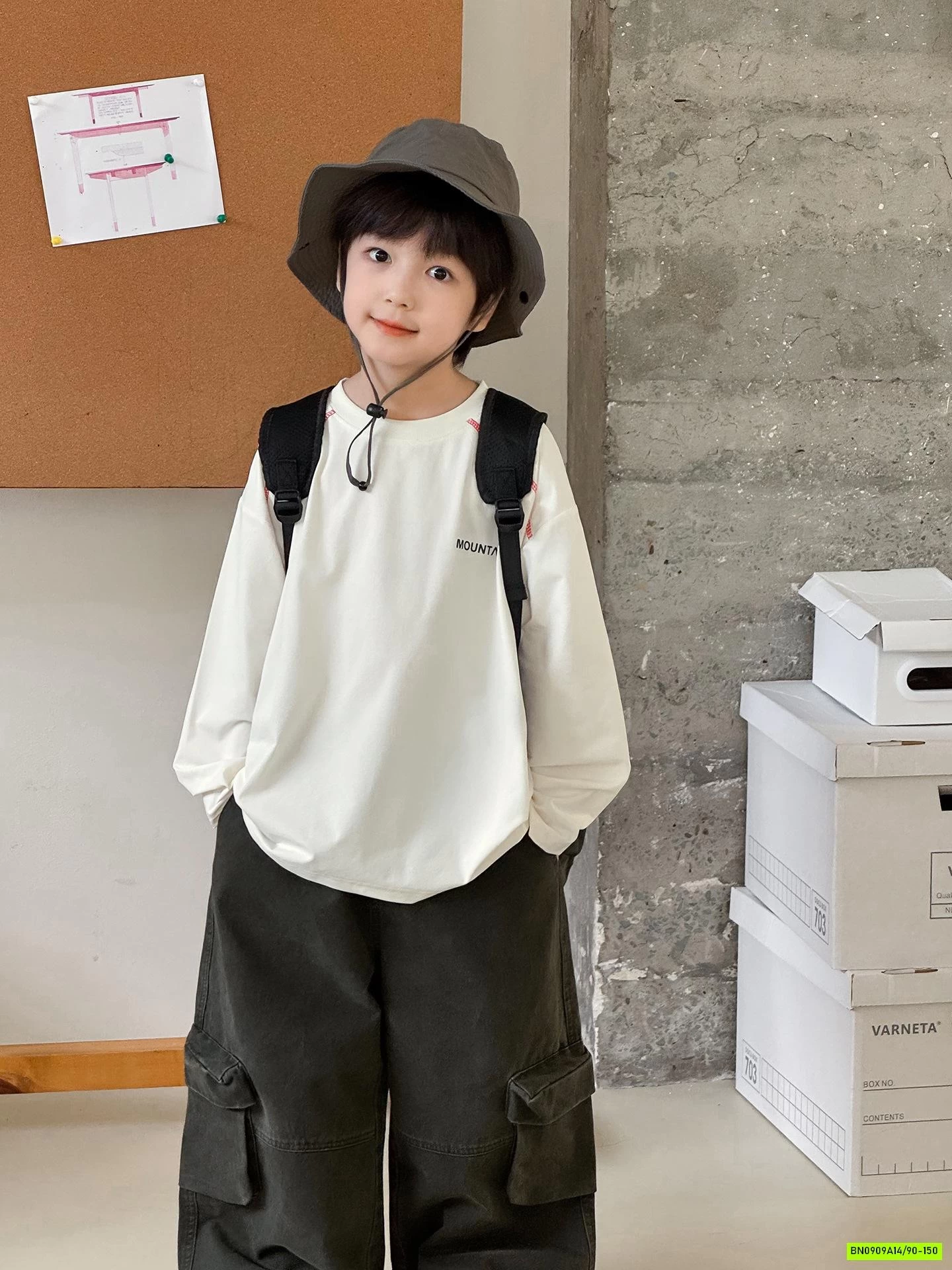 ÁO THUN TRƠN VIỀN CHỈ NỔI AOAOKIDS