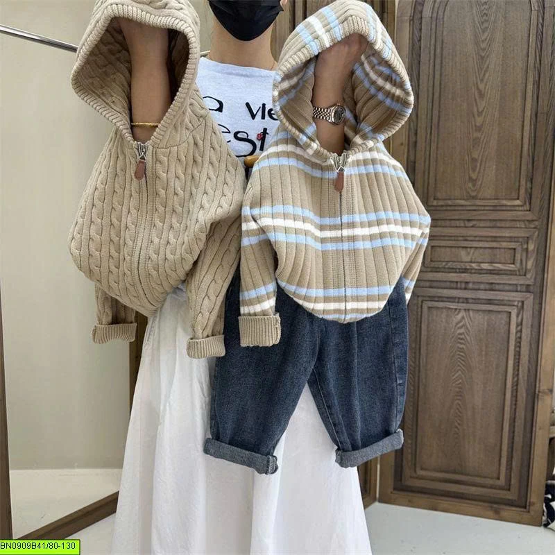 ÁO KHOÁC LEN DỆT CÓ MŨ