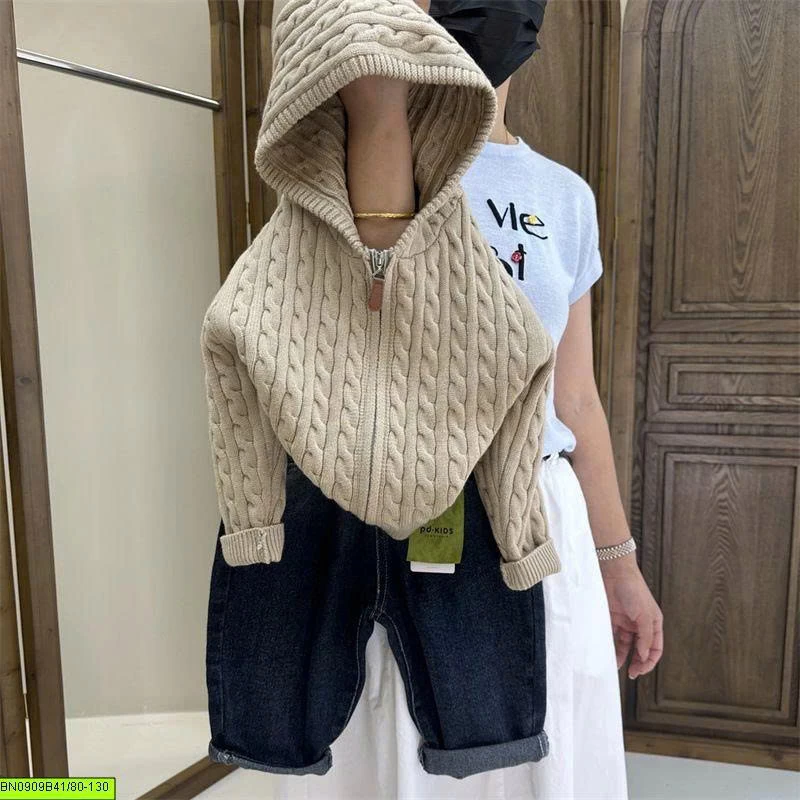 ÁO KHOÁC LEN DỆT CÓ MŨ