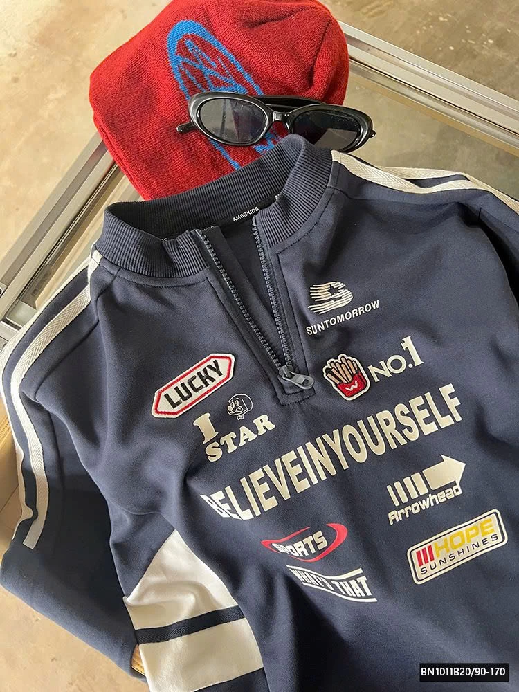 ÁO NỈ THỂ THAO CỔ KHÓA AMBB 25F153