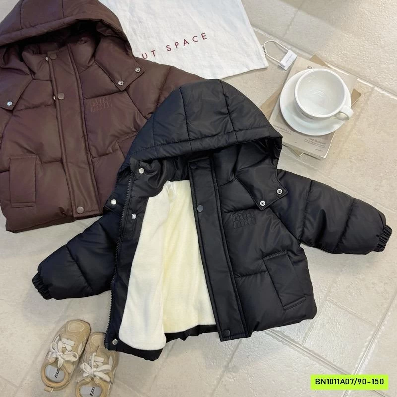 KHOÁC PHAO BÉO TRƠN MÀU LIỀN MŨ