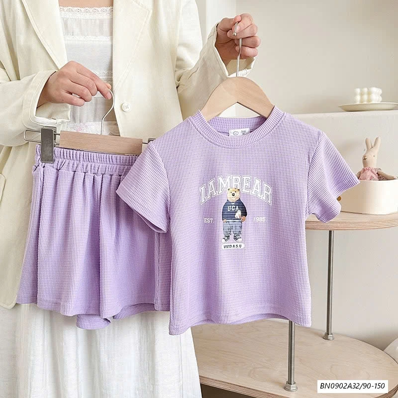 SÉT BỘ COTTON TỔ ONG IN GẤU