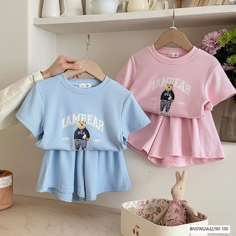 SÉT BỘ COTTON TỔ ONG IN GẤU