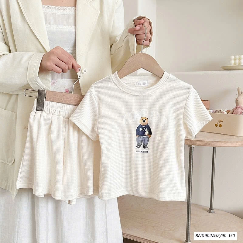 SÉT BỘ COTTON TỔ ONG IN GẤU