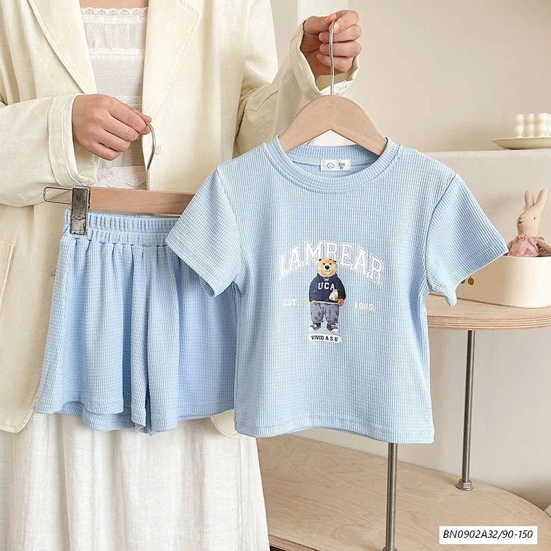 SÉT BỘ COTTON TỔ ONG IN GẤU