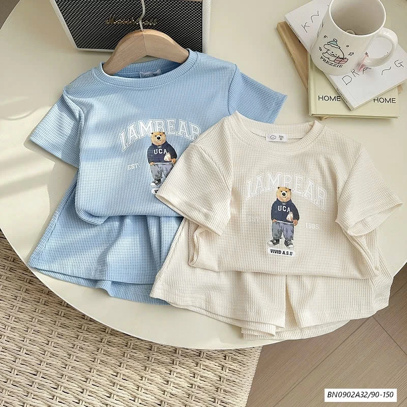 SÉT BỘ COTTON TỔ ONG IN GẤU