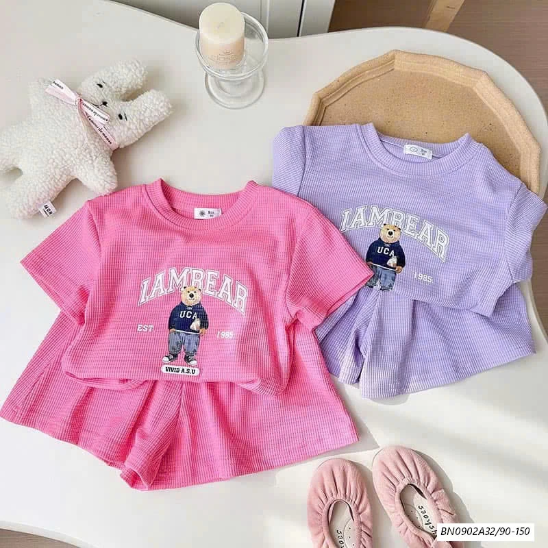 SÉT BỘ COTTON TỔ ONG IN GẤU