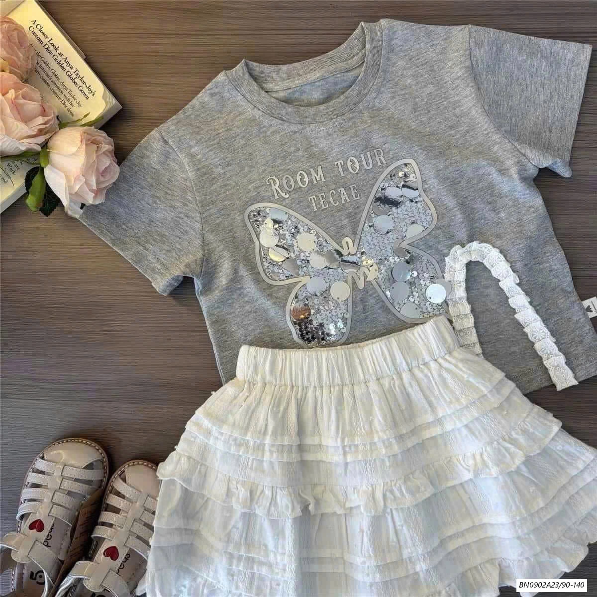 SÉT ÁO XÁM MIX CV TRẮNG