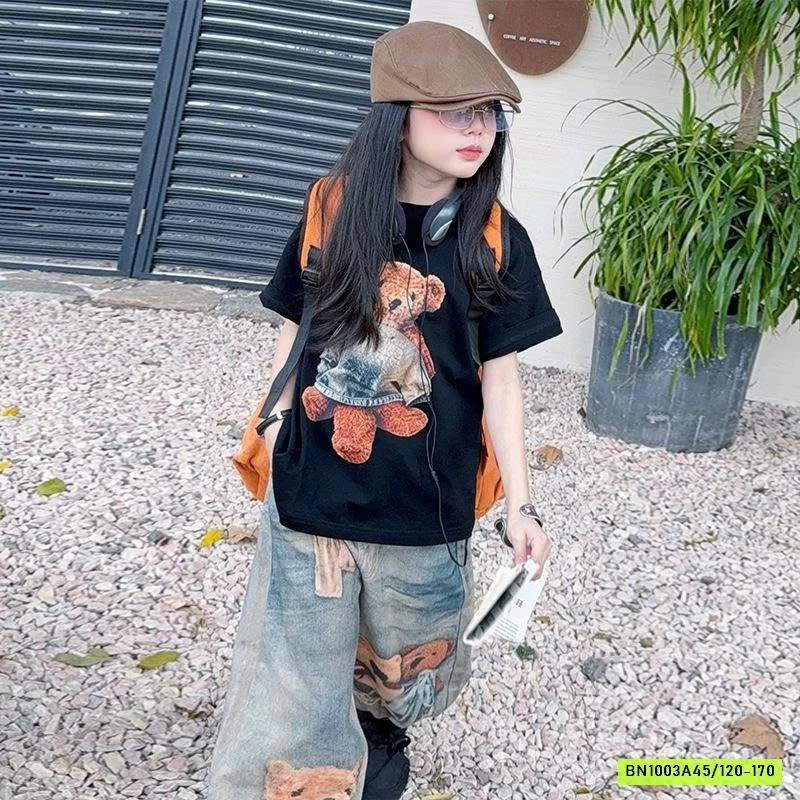 SÉT ÁO PHÔNG MIX JEANS GẤU